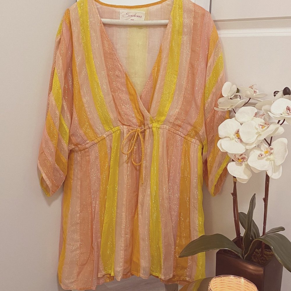Multi-colored Mini Dress with Shimmer Detail